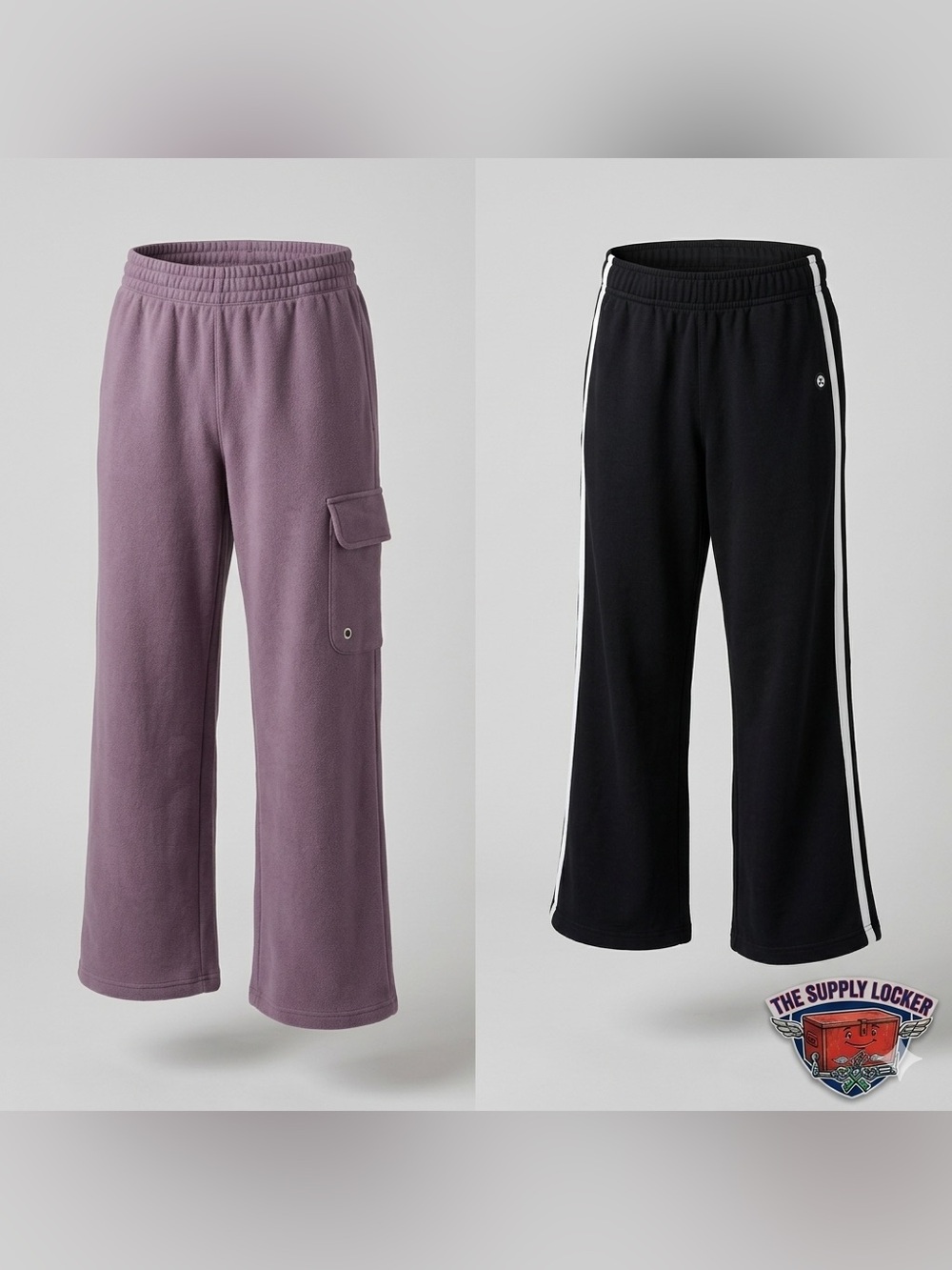 RBX Active Girls Wide Leg Pants 2 Pack Small 7/8 Purple Black NWT